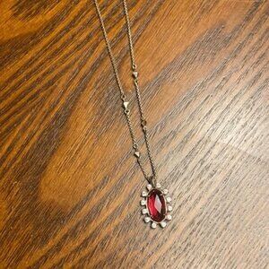 Kendra Scott Brett Pendant Necklace with Red Stone